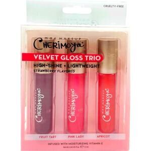 Max Makeup Cherimoya Jelly Trio High Shine Strawberry-flavored Lip Gloss